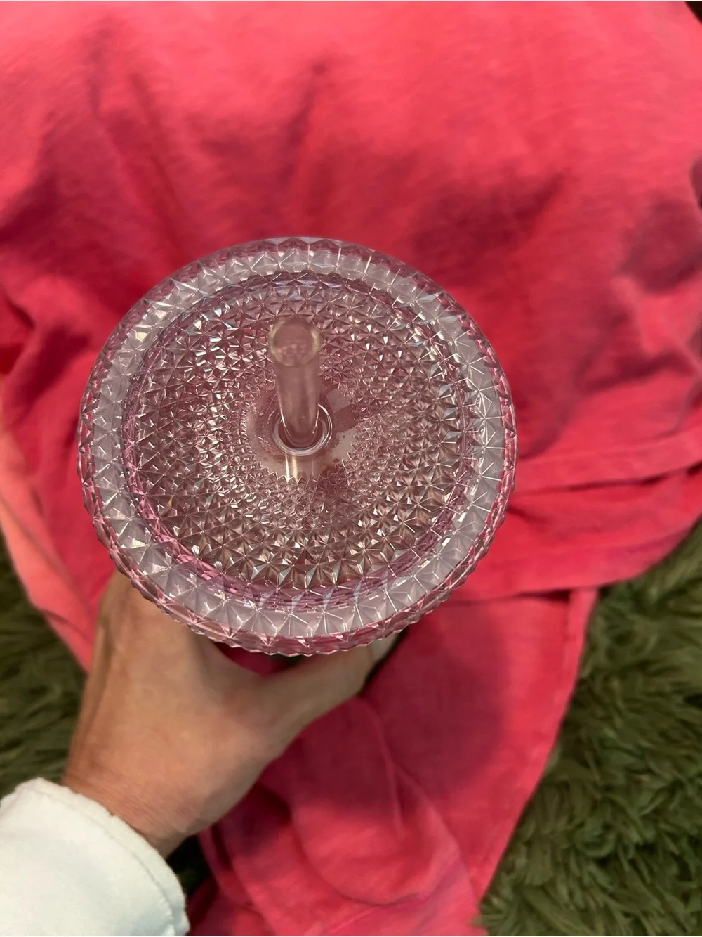 Starbucks Textured Ombre Tumbler Cup in White and Light pink Reusable Drink Cup